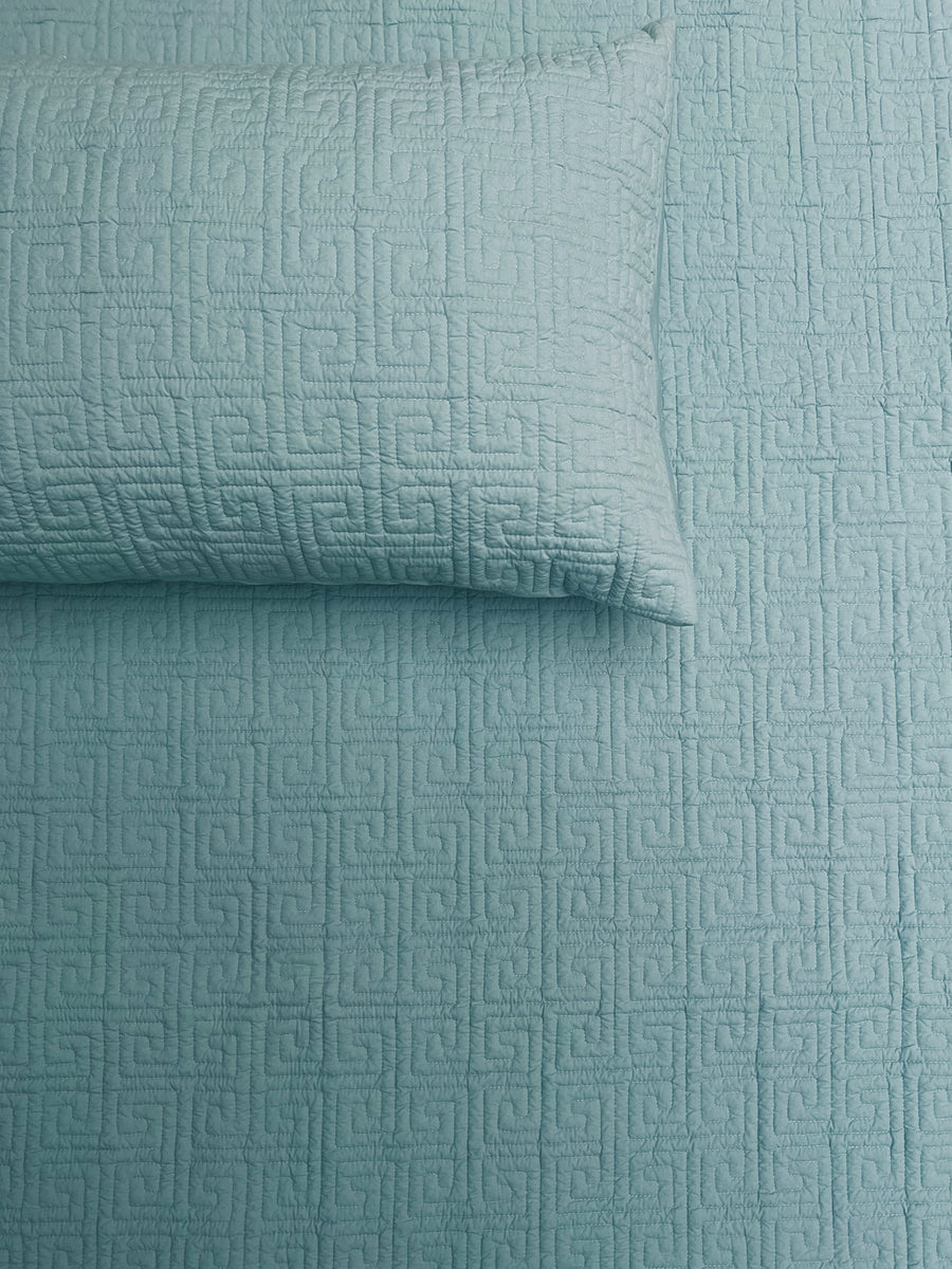 Egypt Aqua Quilted Bedspread  / Coverlet Set