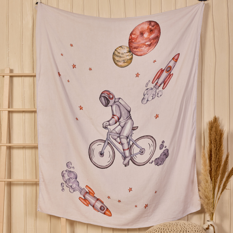 To The Moon and Back Light Muslin Blanket