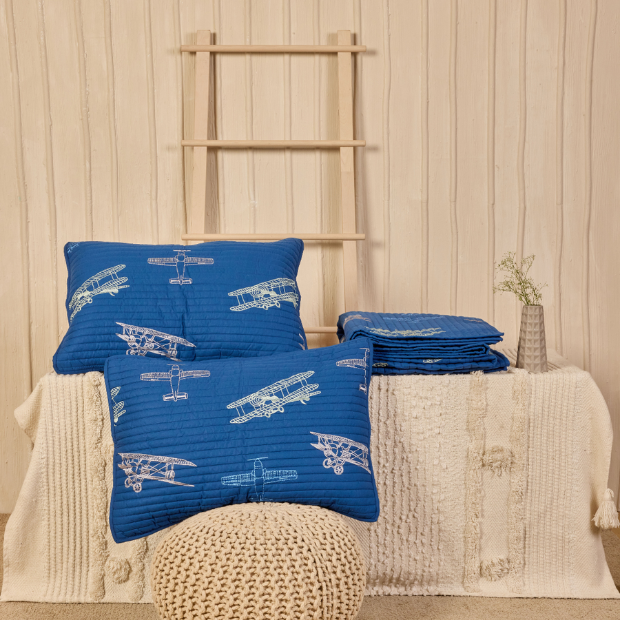 Fly Away With Me Navy Blue Bedspread Set