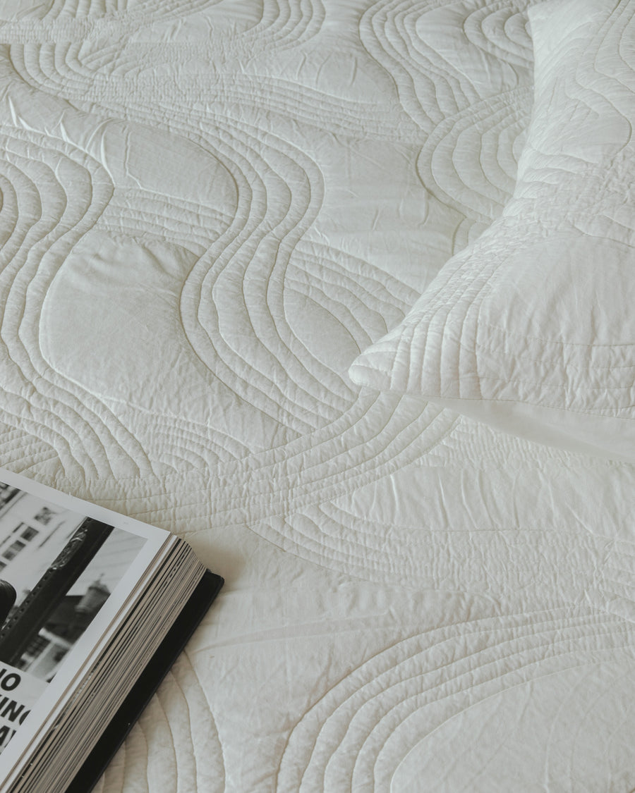 Shore Cream Quilted Bedspread  / Coverlet Set