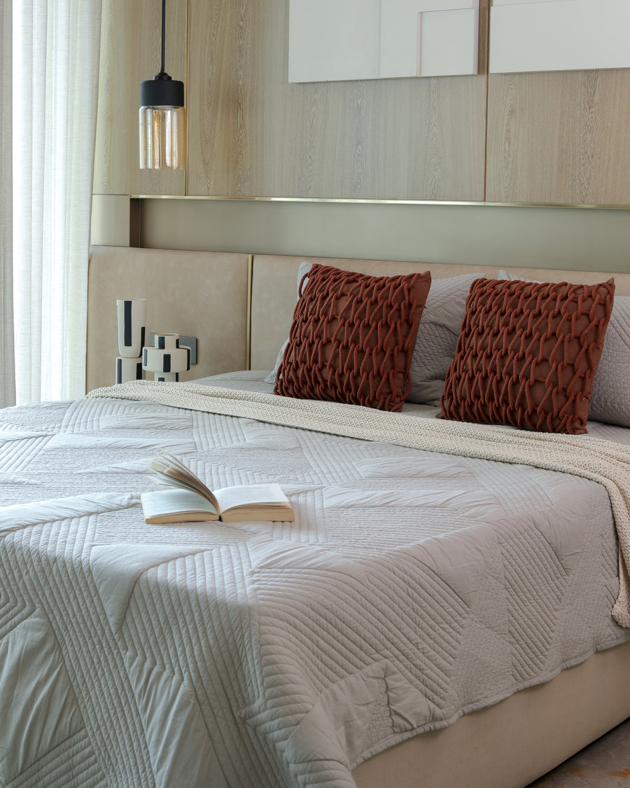 Ridge Grey Quilted Bedspread  / Coverlet Set