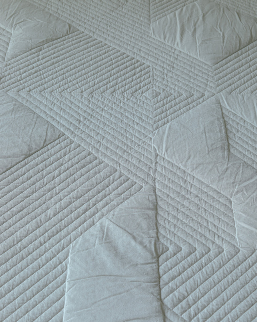 Ridge Grey Quilted Bedspread  / Coverlet Set