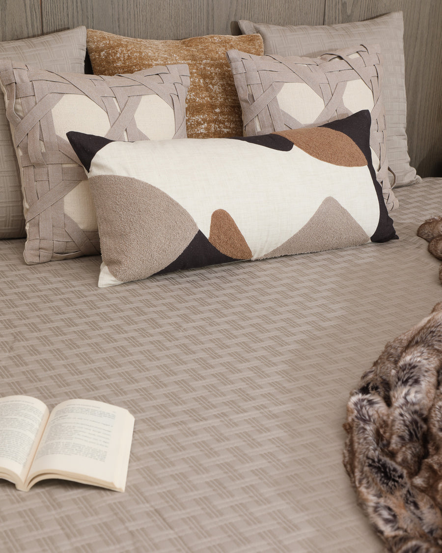 Gridloc Taupe Bedspread Set