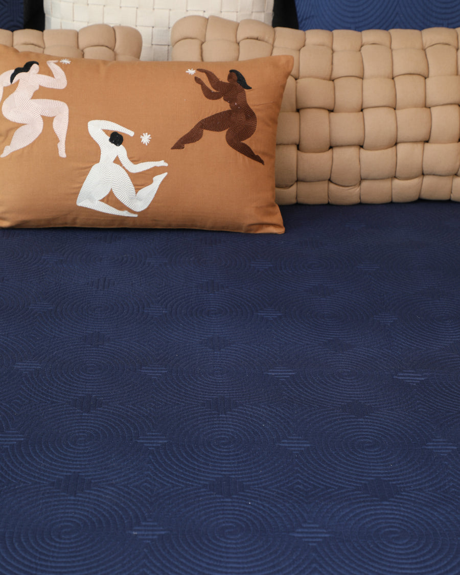 Ripple Navy Bedspread Set