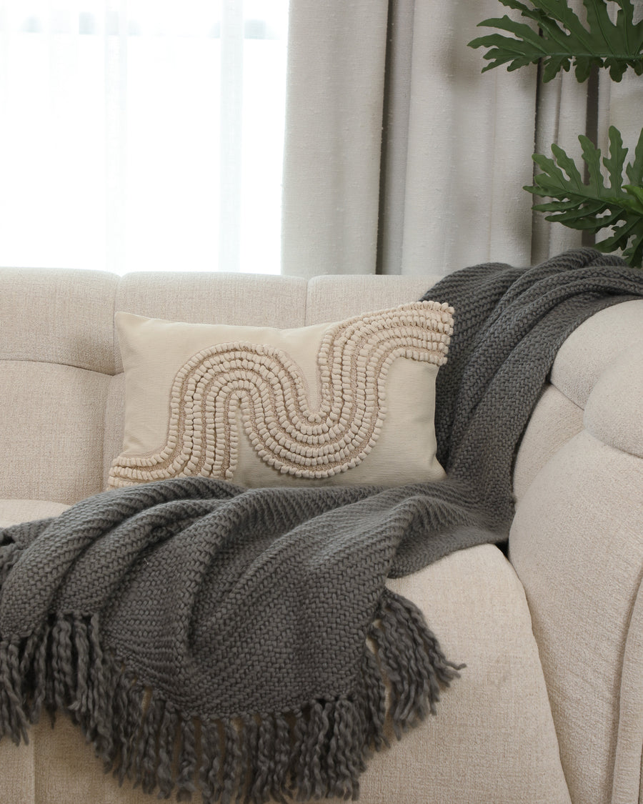 Cream Country wave Cushion Cover