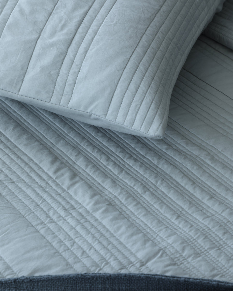 Tracker Light Grey Quilted Bedspread  / Coverlet Set