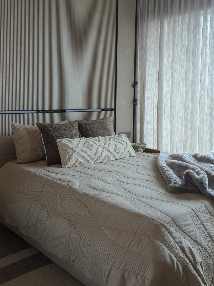 Etch Taupe Quilted Bedspread  / Coverlet Set