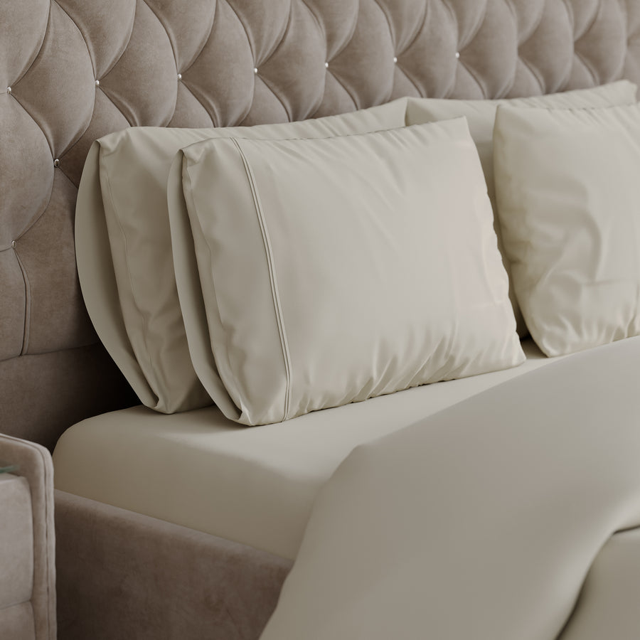 Pillow Pair - Luxe Hotel Satin Soft Cotton - 1200 Thread Count