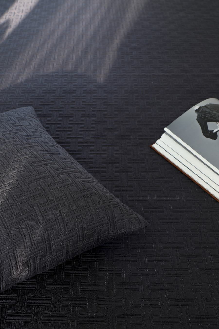Waft weave  Charcoal Bedspread Set