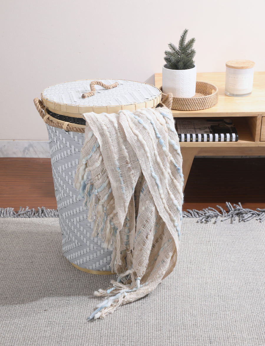 Herban Grey White Basket Large