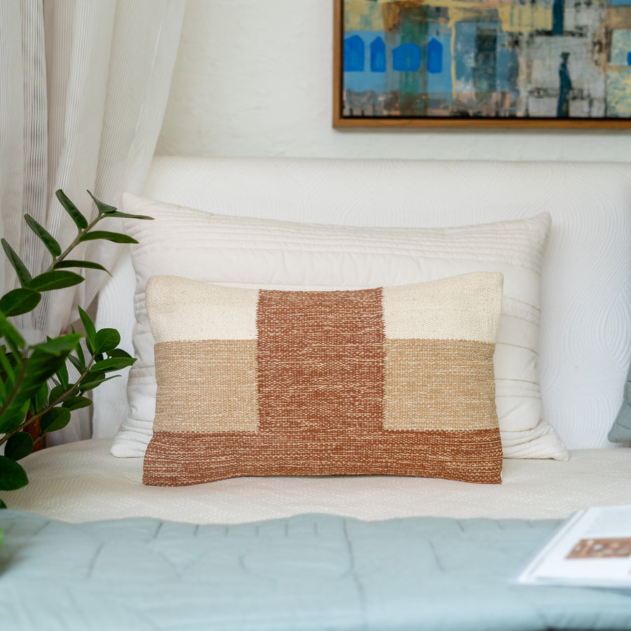 Peachy sunrise Lumbar Cushion Cover