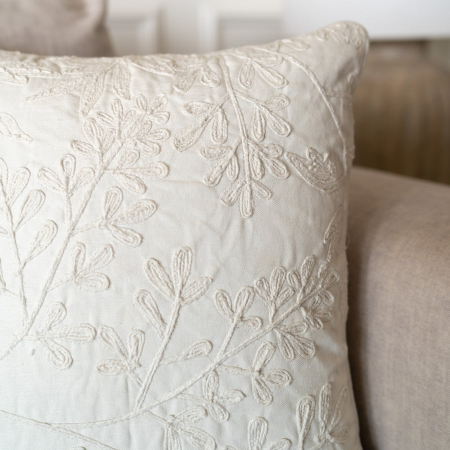 Garden Tapework Cream Cushion Cover