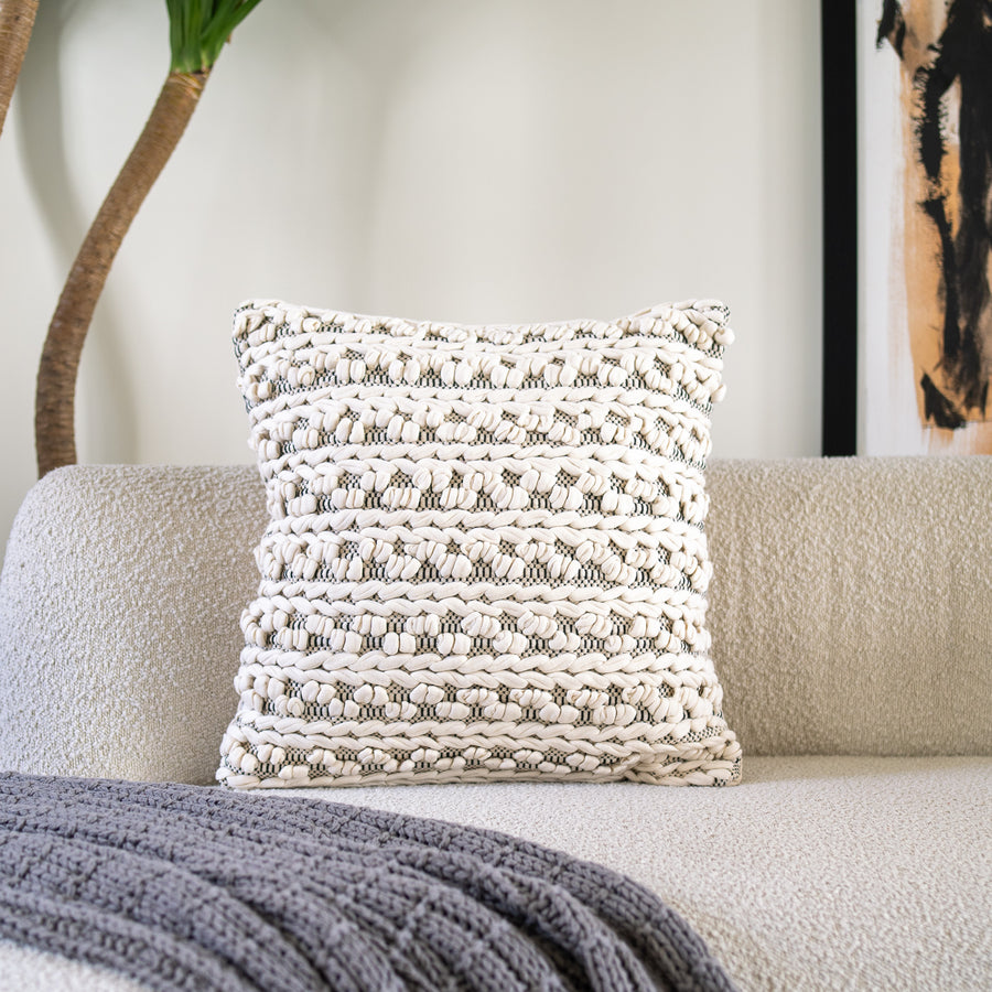 Dutch braid Grey Cushion Cover