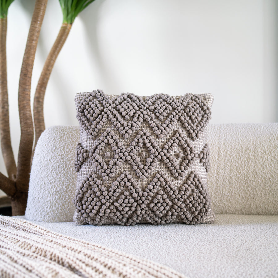 Taupe Aztec Pebbled Cushion Cover