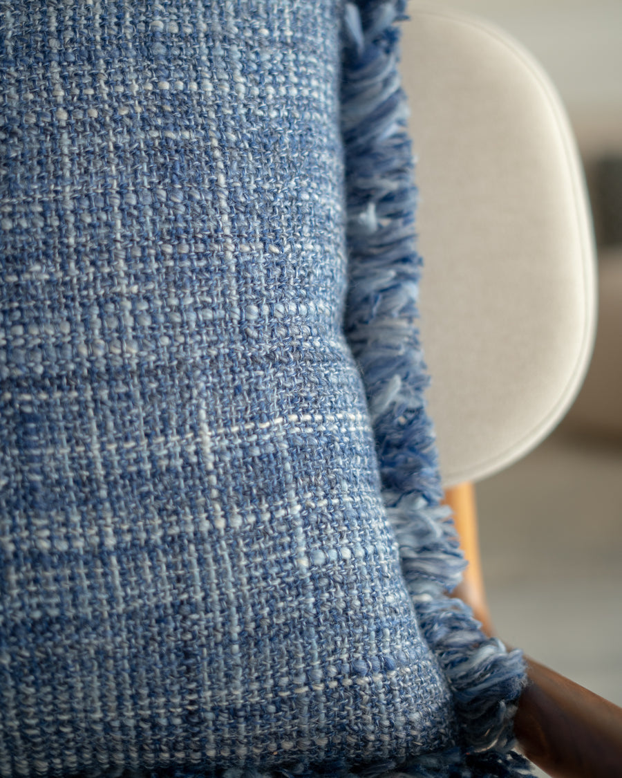 Blue melange fray Cushion cover