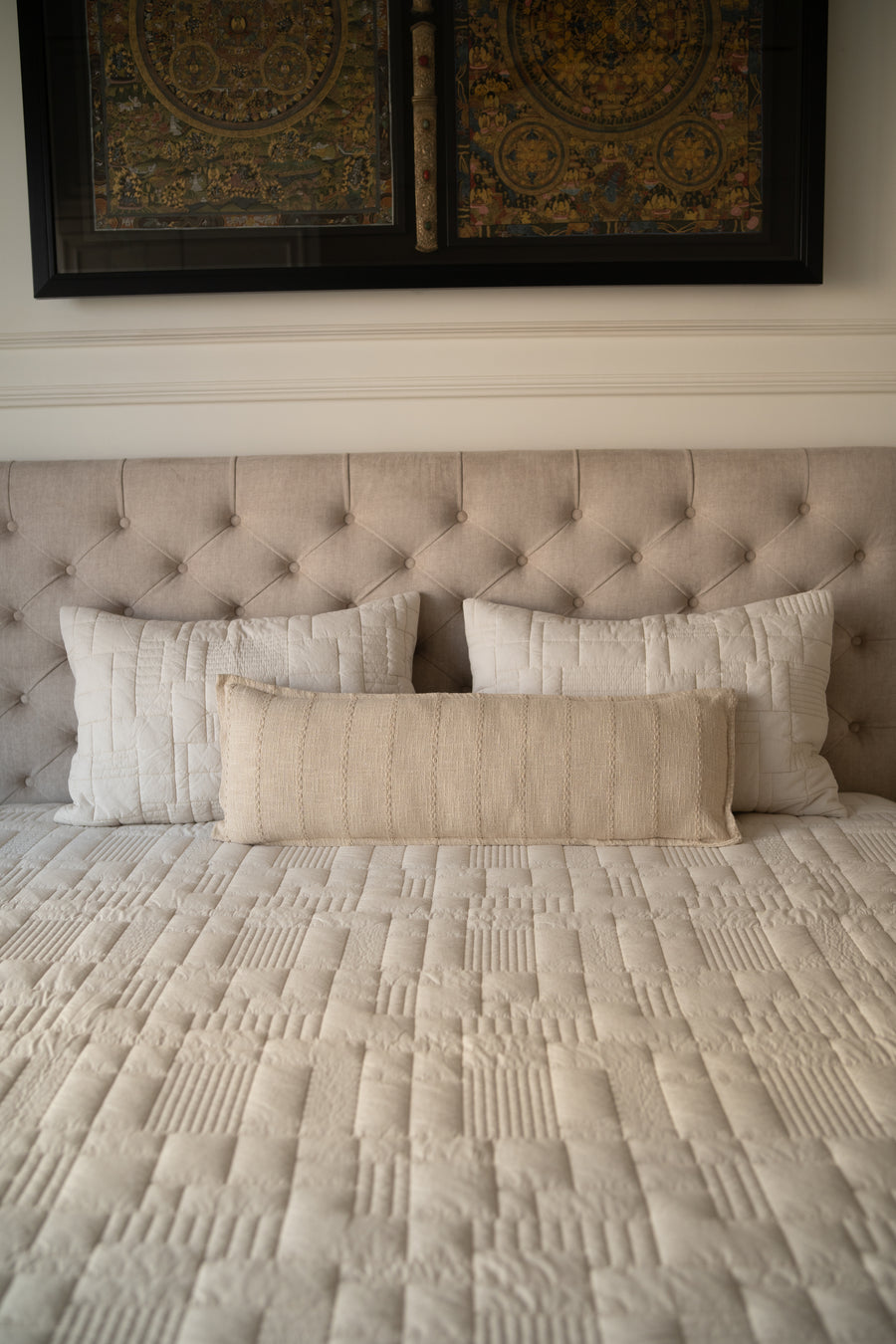 Linen slub lumber Cushion Cover