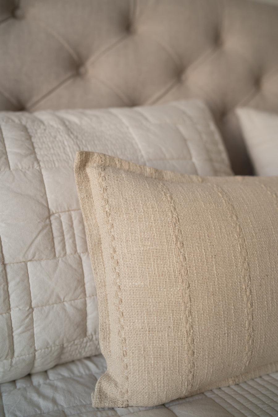 Linen slub lumber Cushion Cover