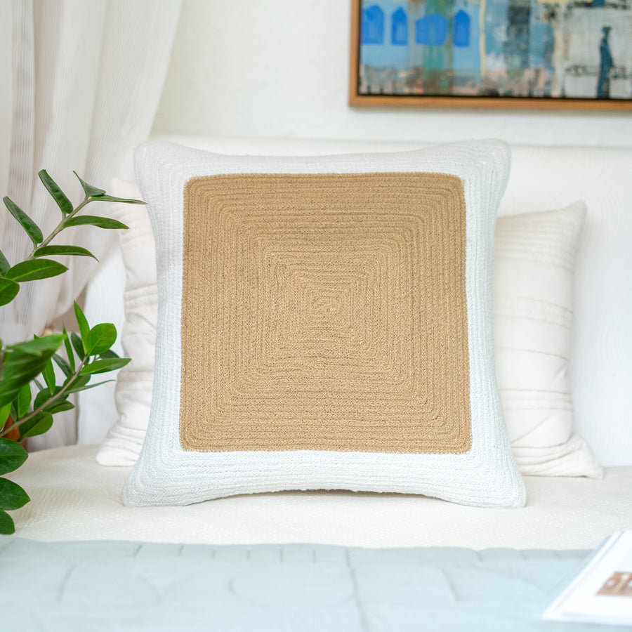 Jute Border Coastal Cushion Cover