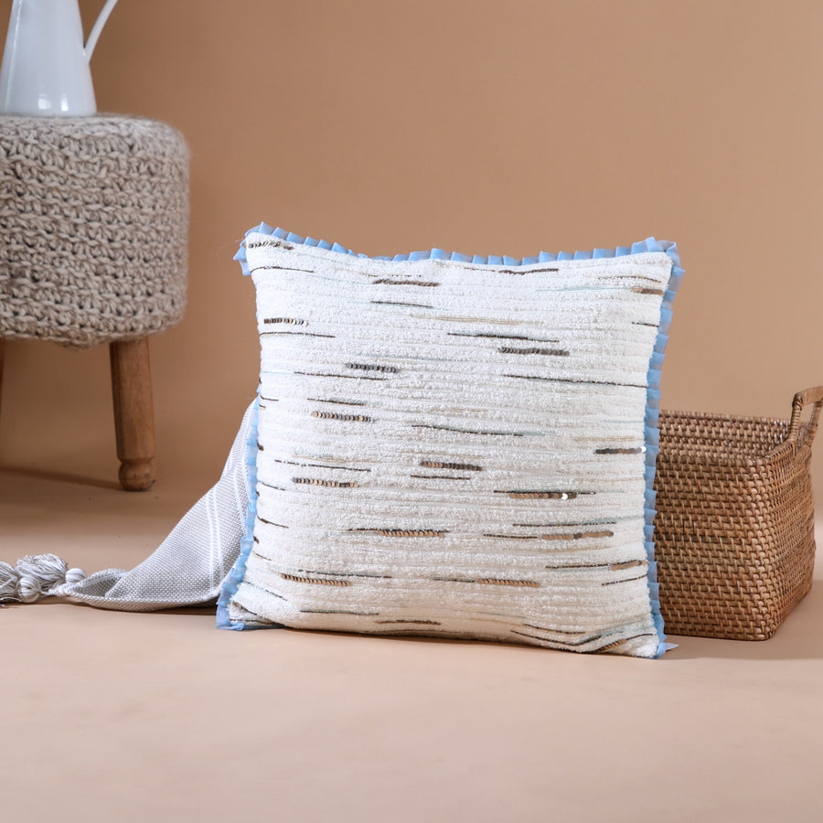 Calm Sequin Aqua Cushion Cover