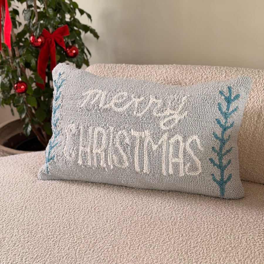 Merry Christmas Grey Cushion cover