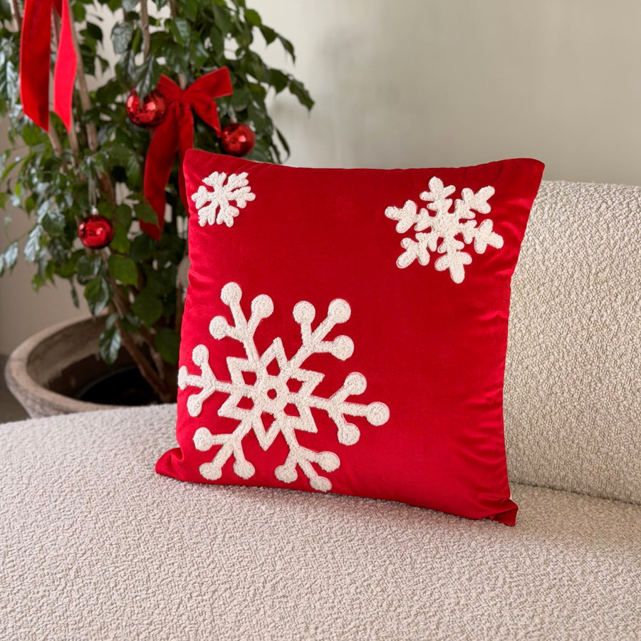 Velvet Snowflake  Cushion cover