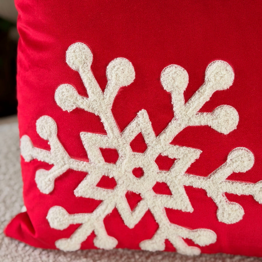Velvet Snowflake  Cushion cover
