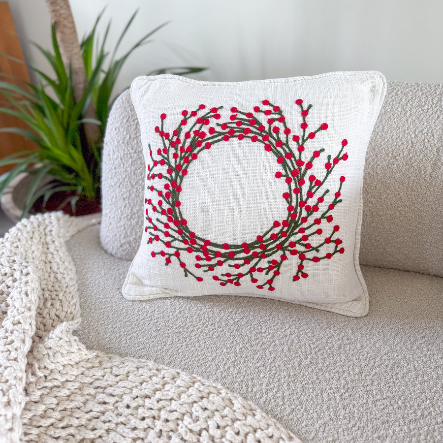 Christmas Wreath Cushion Cover