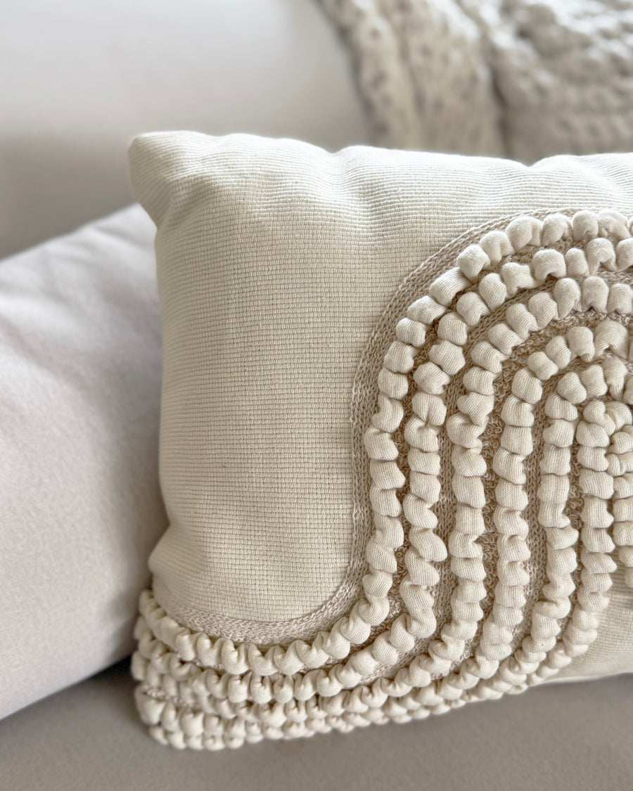 Cream Country wave Cushion Cover