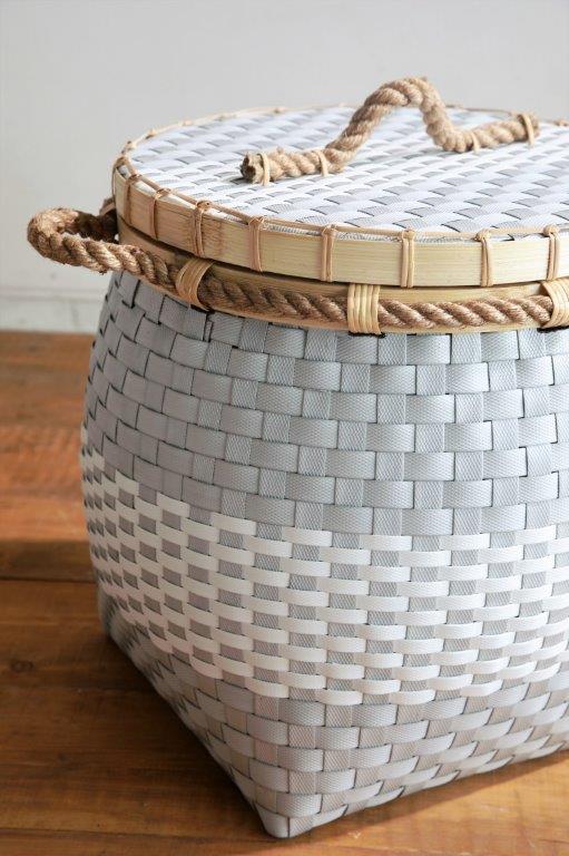Tokyo Grey White Basket - Large