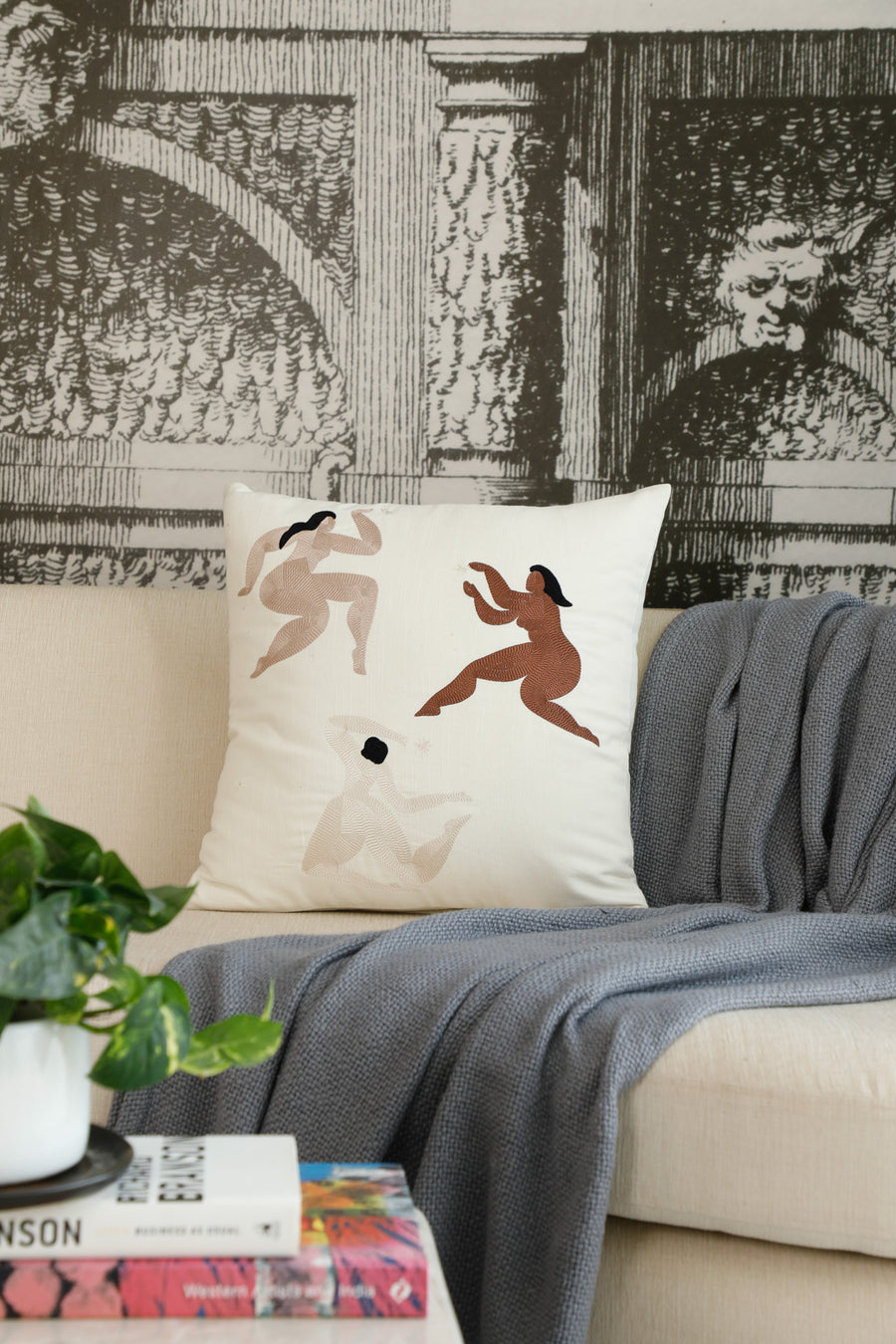 Moonlight Dancer  - Ivory Cushion Cover