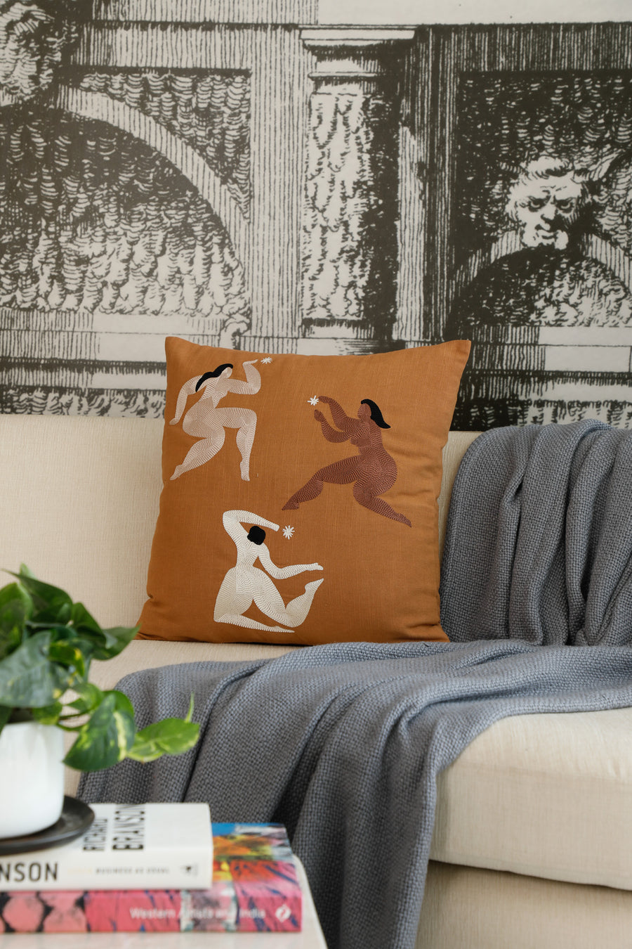 Moonlight Dancer  - Terracotta Cushion Cover