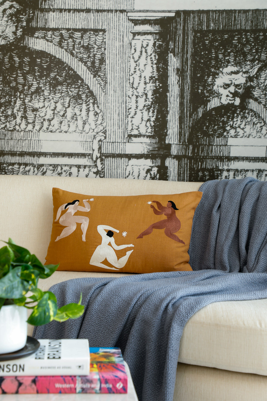 Moonlight Dancer  - Terracotta Cushion Cover