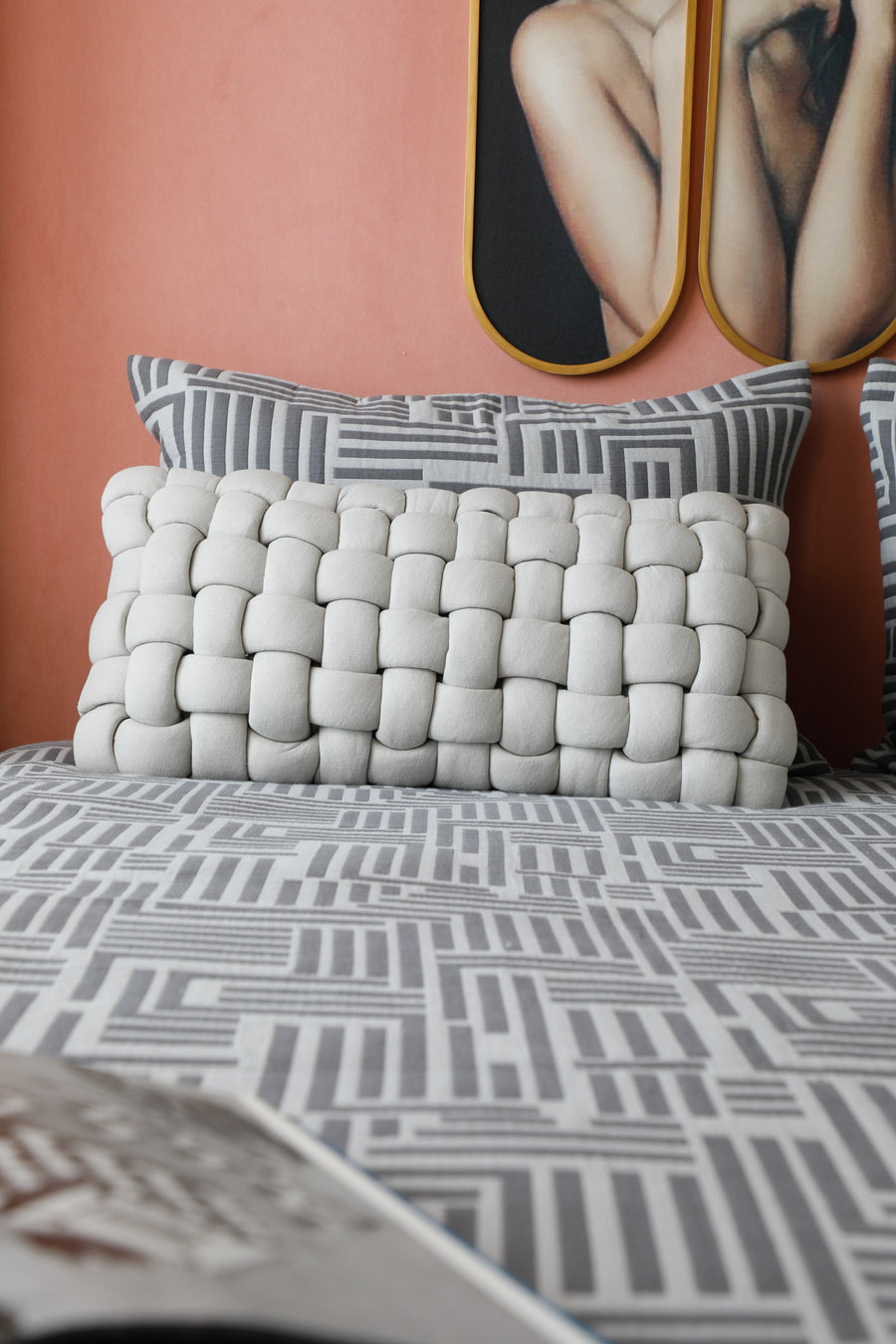 Dual Gray Maze Bedspread Set