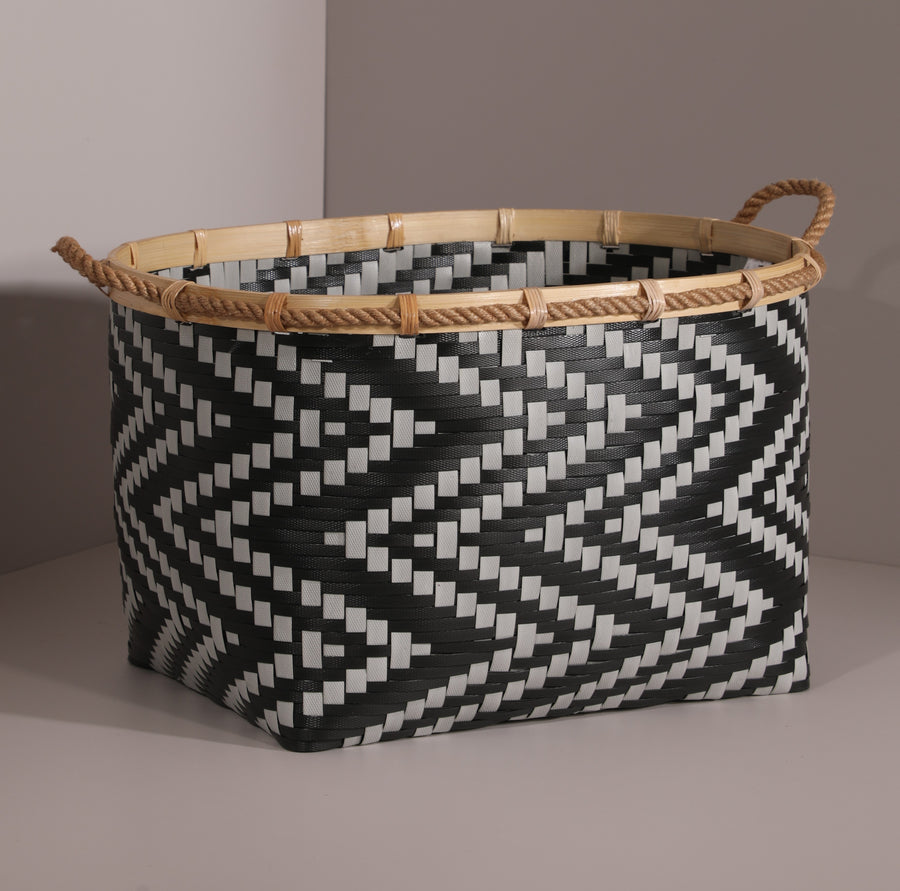 Bamboo Container Bodrum Black Basket - Medium