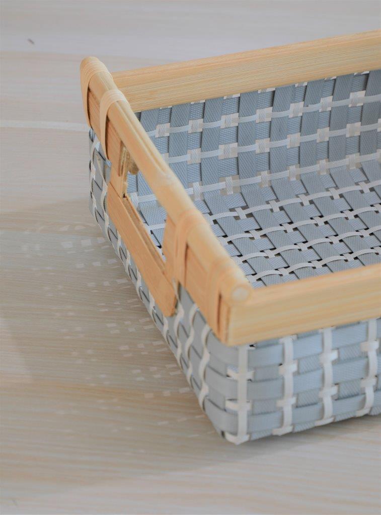 Bamboo Basket Oslo Organizer Tray Grey