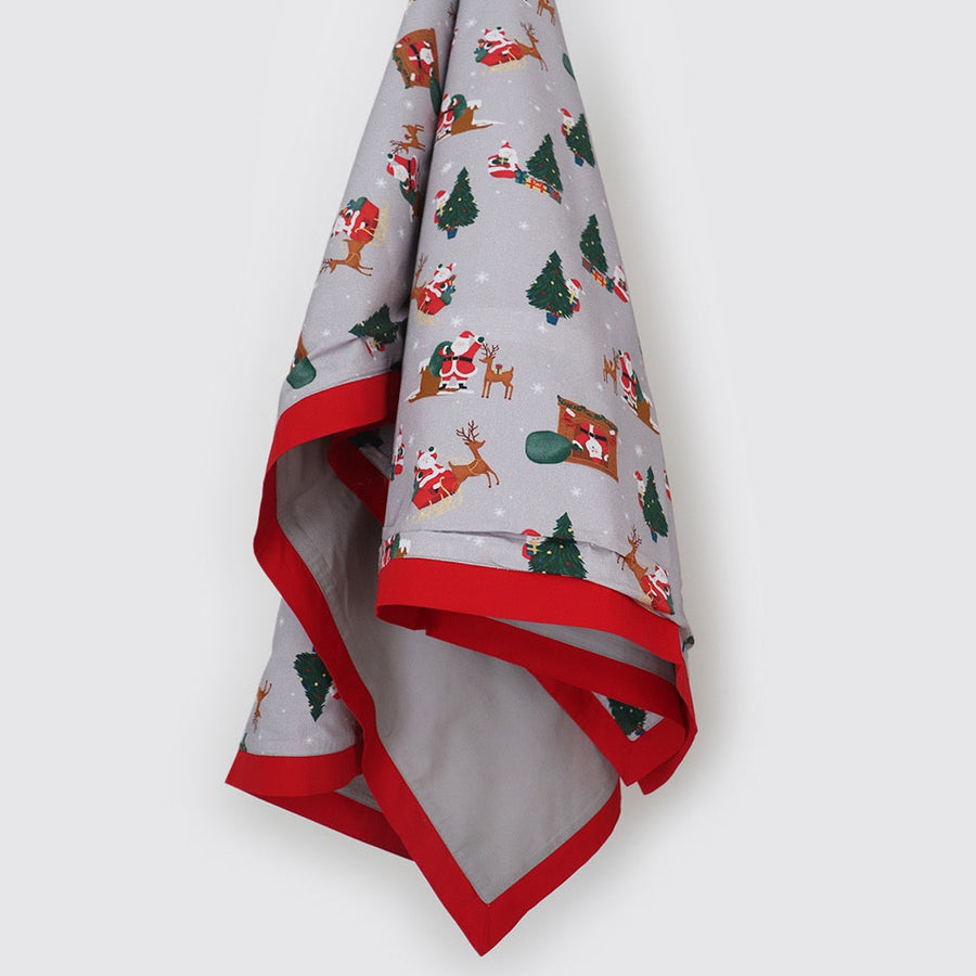 Santa At Home (Grey) Reversible Duvet (Dohar)