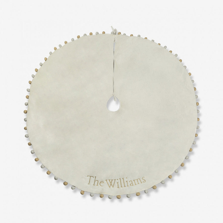 Pom Pom Tree Skirt (Ivory/Gold)