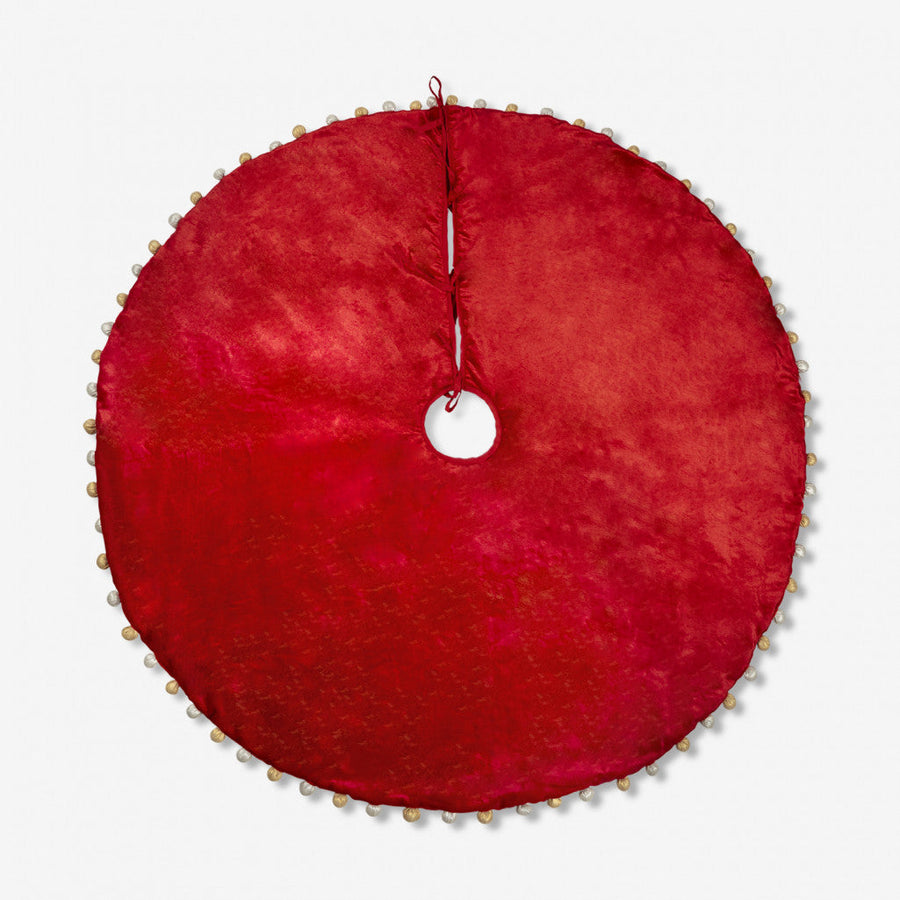 Pom Pom Tree Skirt (Red)