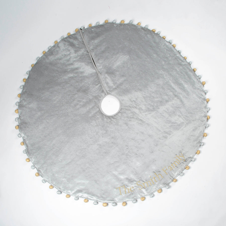 Pom Pom Tree Skirt (Silver)