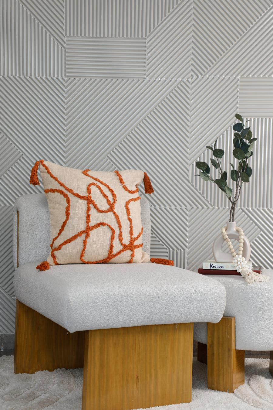 Amalfi Rust Tufted Cushion Cover