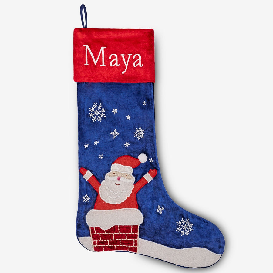 Santa In Chimney Luxe Stocking