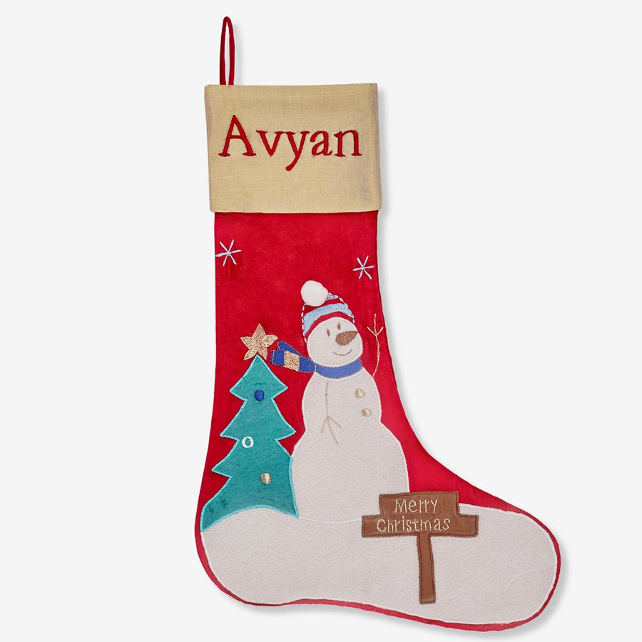 Snowman Luxe Stocking