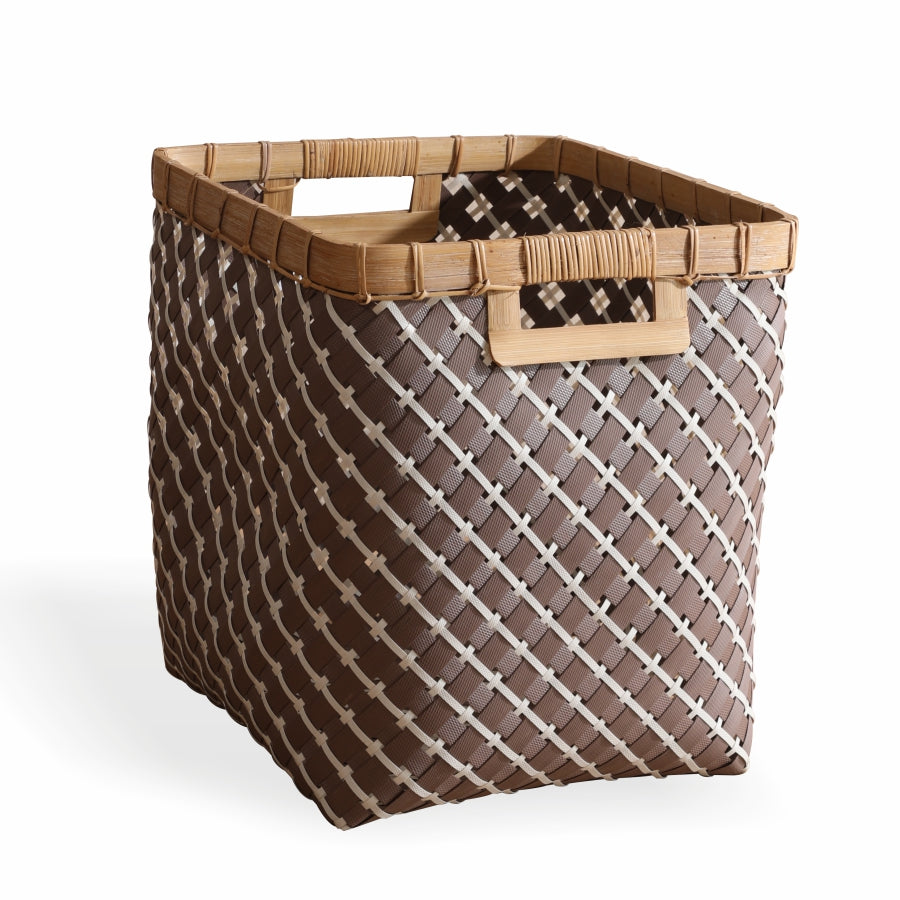Bamboo Square Storage Bin Brown Mediim