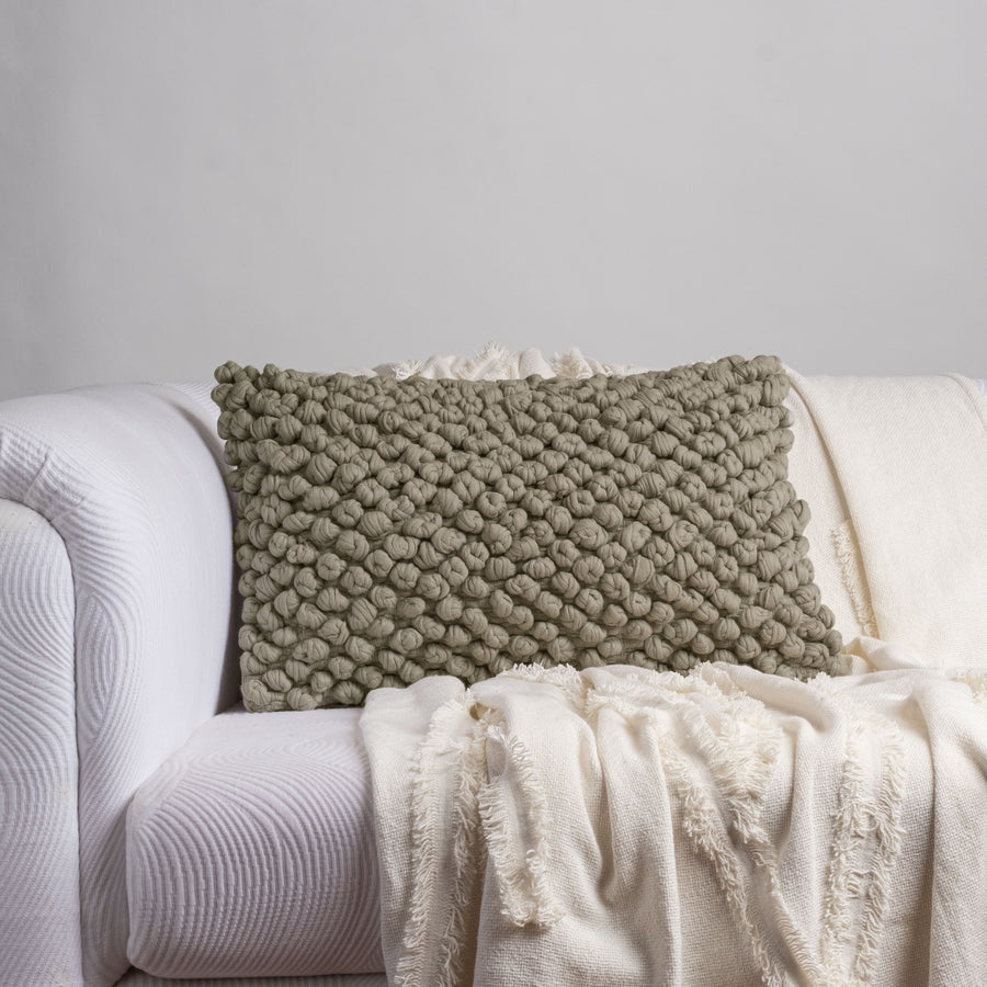 Taupe Turban Knot Long Cushion Cover