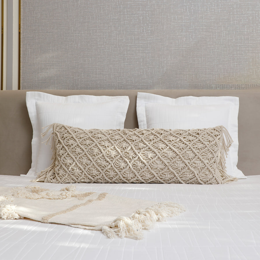 Kyra Macrame Long Lumbar Cushion Cover - Main Image