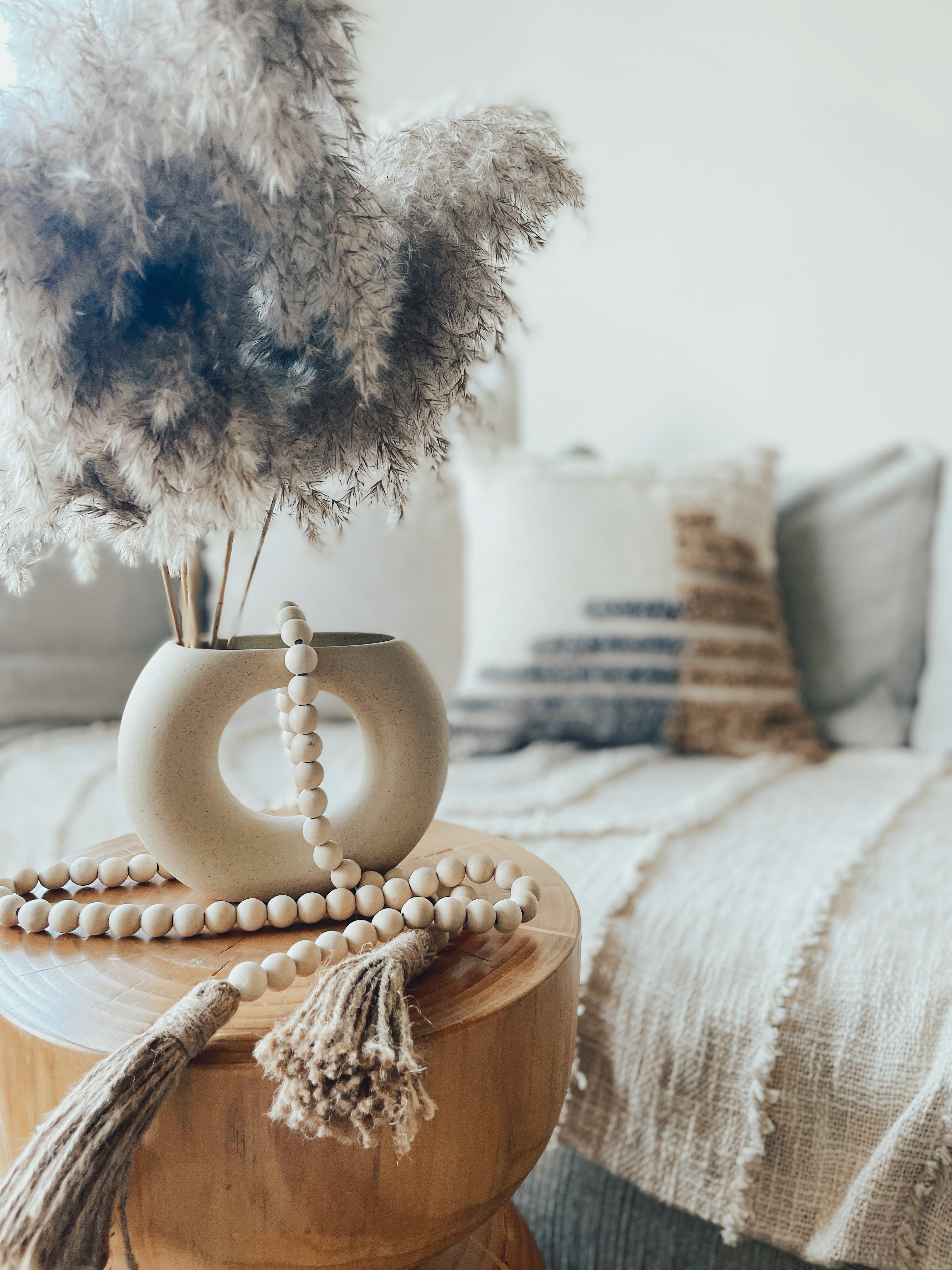 Natural Beaded Wooden Garland – AA Living