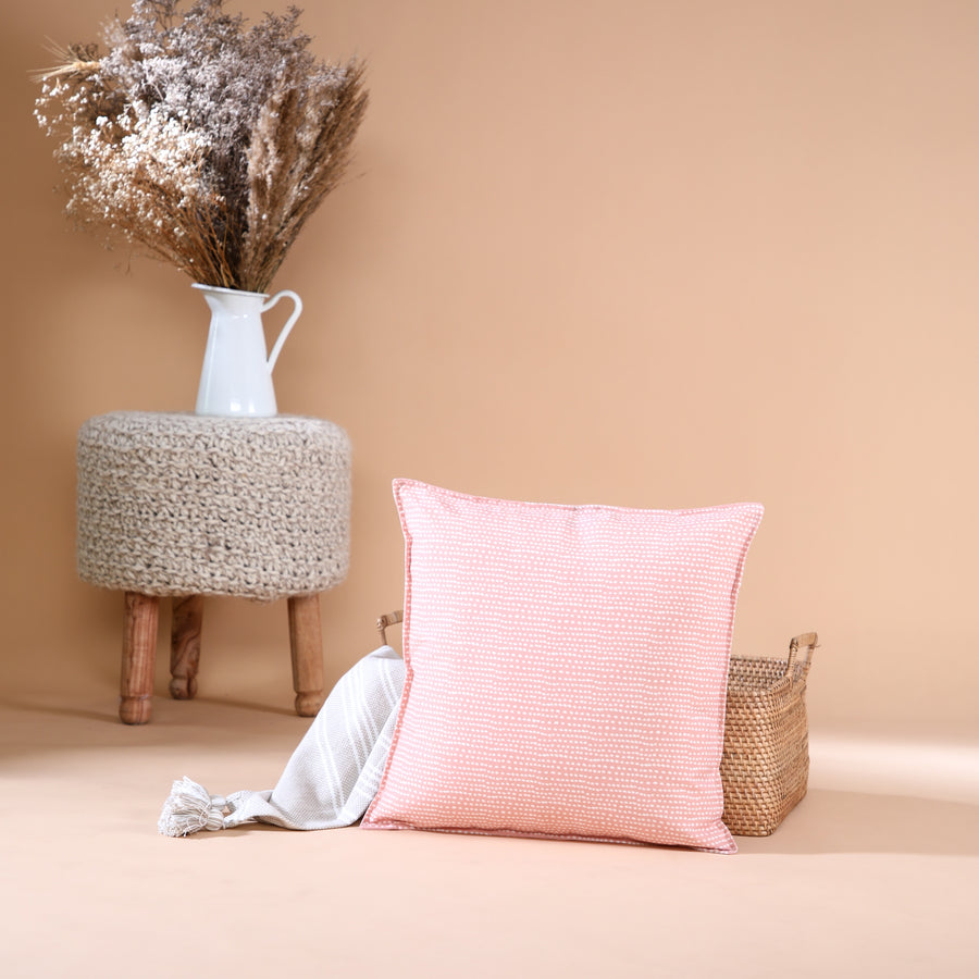 Pink Scroll Printed Cushion Cover - Water and Sun Resistant
