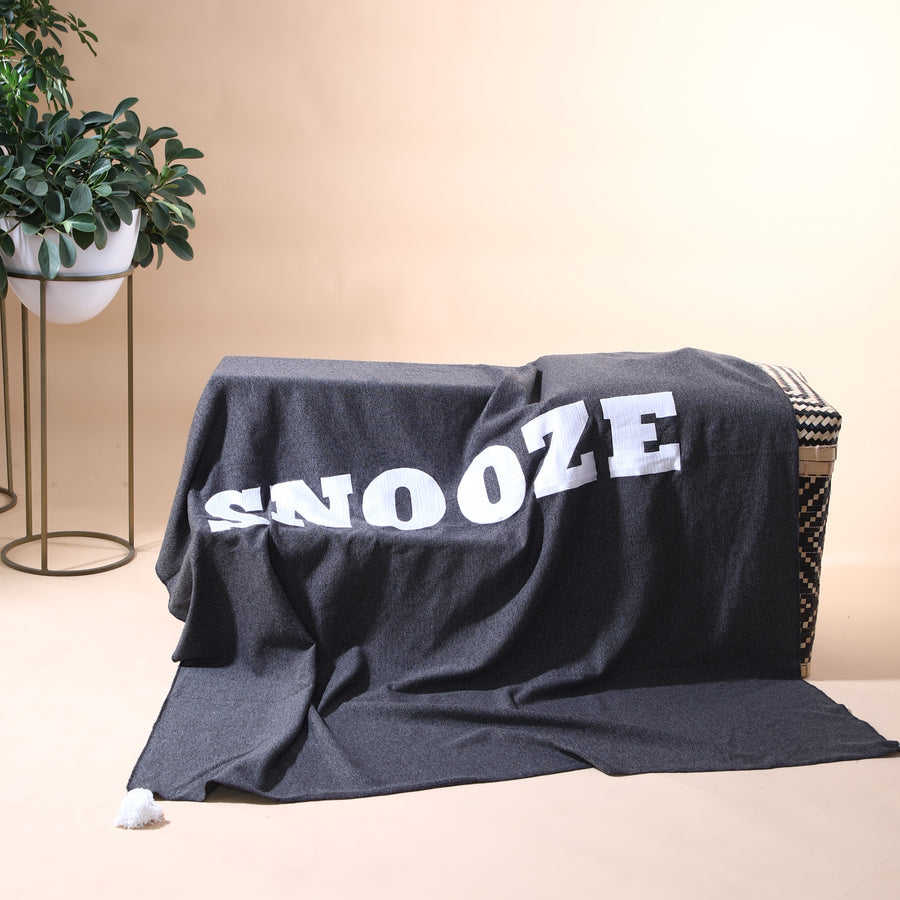 Snooze - Embroidered  Throw