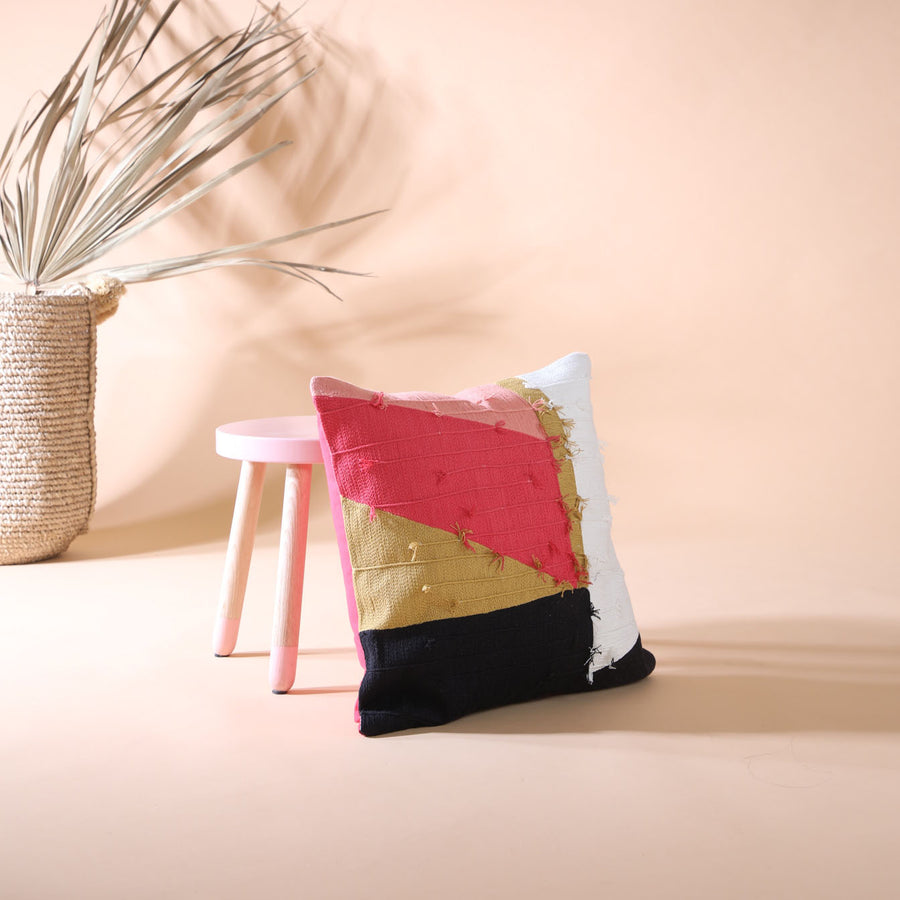 Color Blocked Cushion Cover