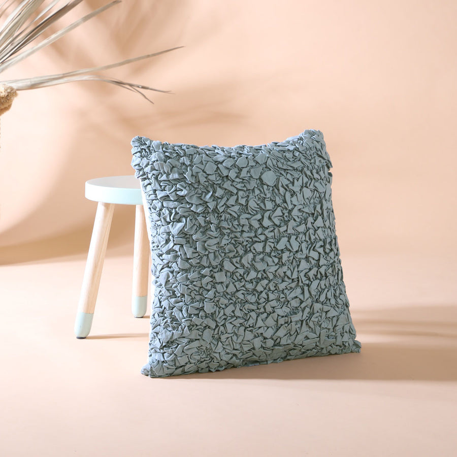 Rouched Teal Cushion Cover